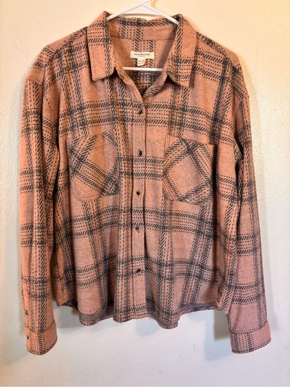 beachlunchlounge Pink Plaid Utility Shacket